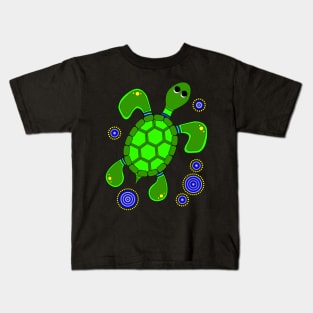 Aboriginal Art - Turtle Full Kids T-Shirt